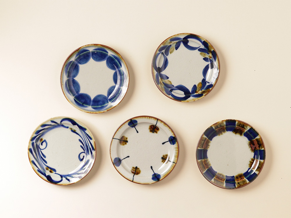 フチサビ 染付 4寸小皿 波佐見焼