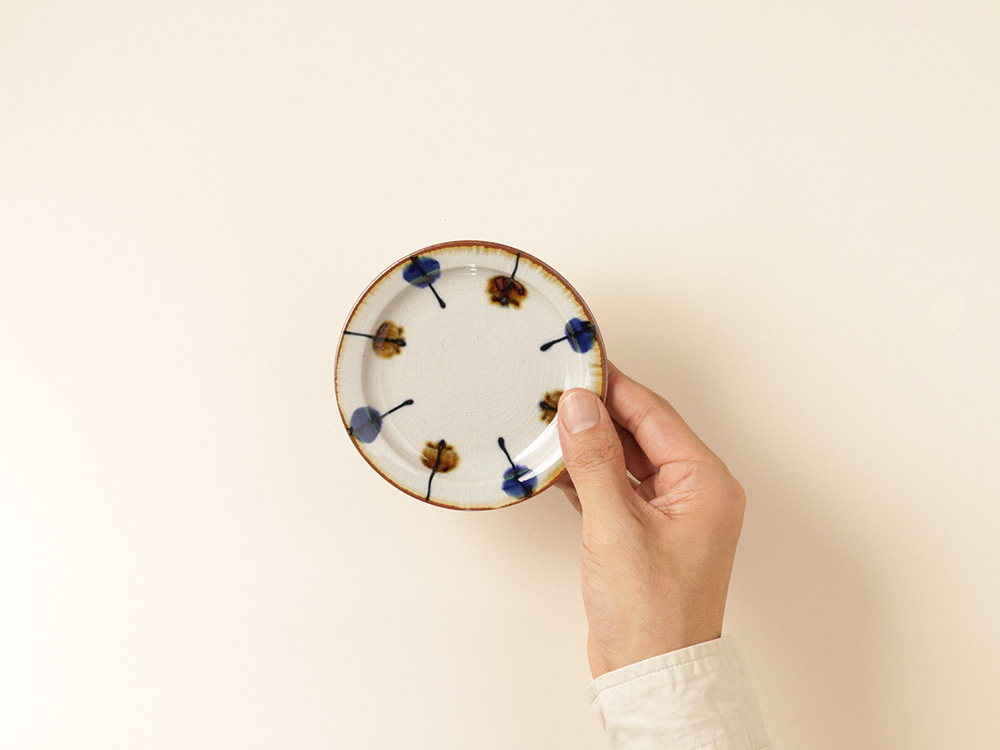 フチサビ 染付 4寸小皿 波佐見焼