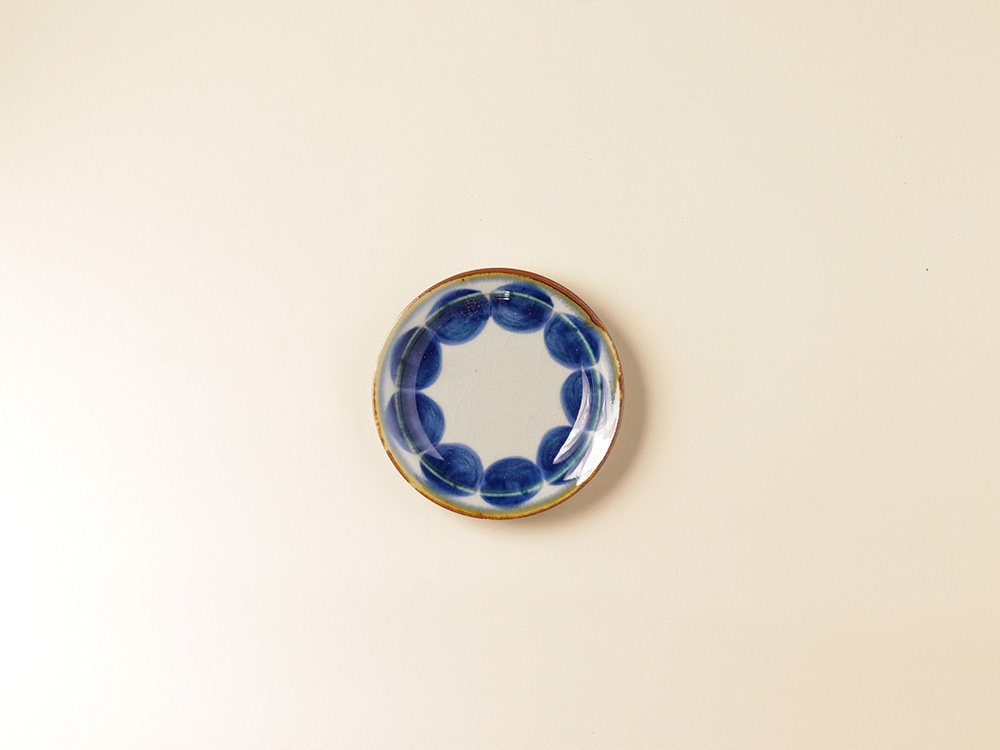 フチサビ 染付 4寸小皿 波佐見焼