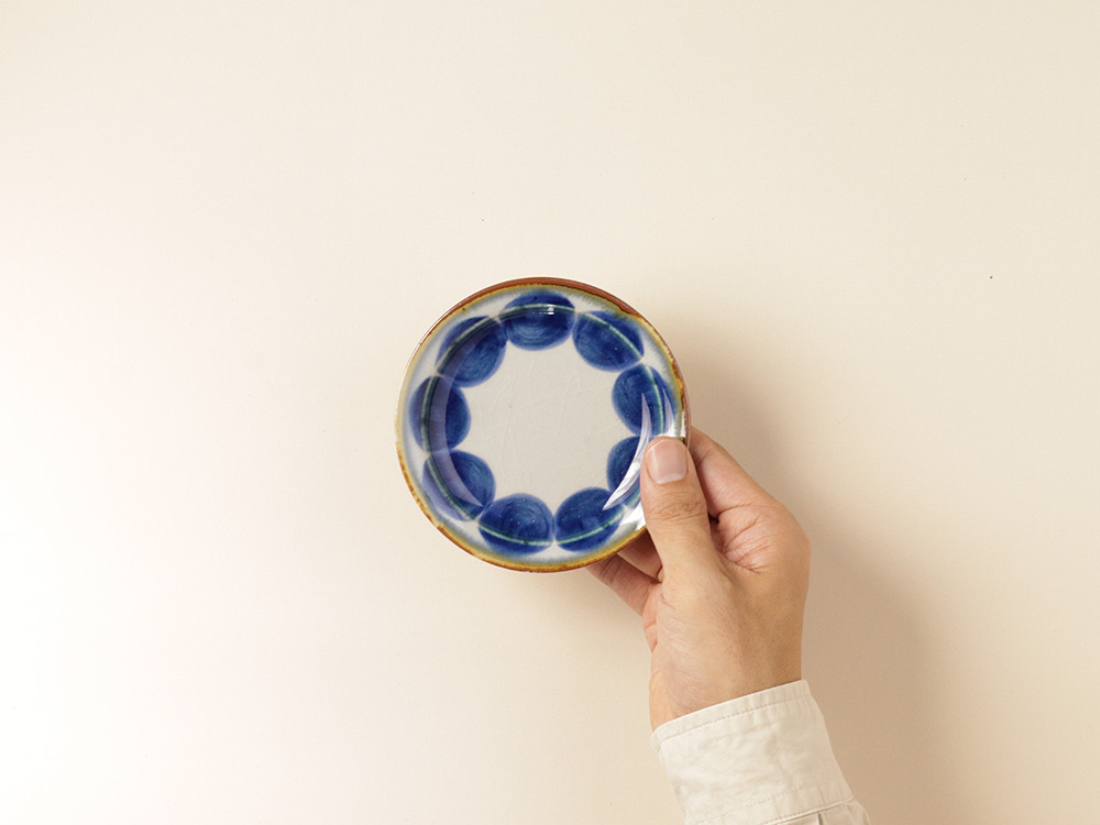 フチサビ 染付 4寸小皿 波佐見焼