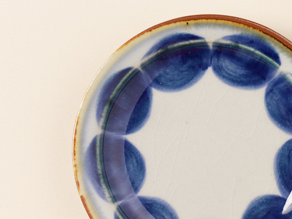 フチサビ 染付 4寸小皿 波佐見焼