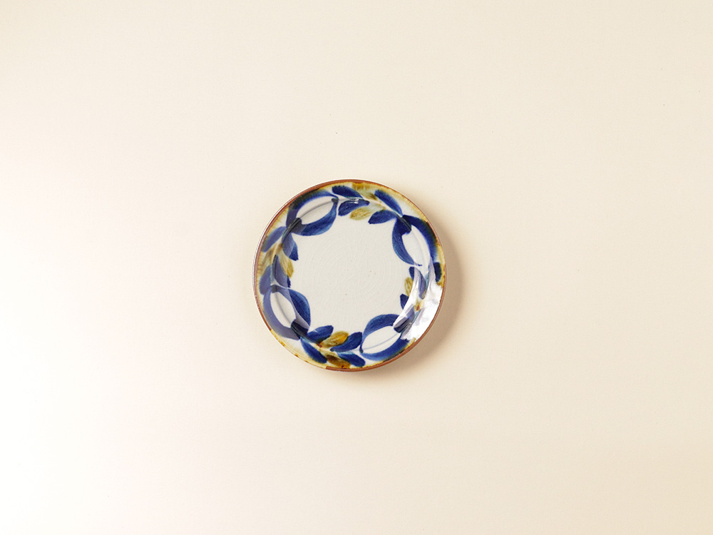 フチサビ 染付 4寸小皿 波佐見焼