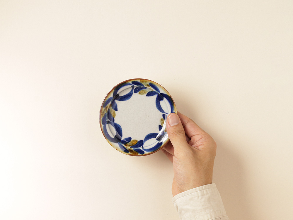 フチサビ 染付 4寸小皿 波佐見焼