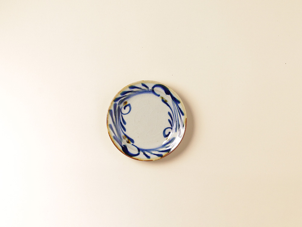 フチサビ 染付 4寸小皿 波佐見焼