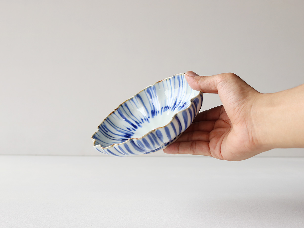 赤絵/染付 菊型 浅鉢 波佐見焼