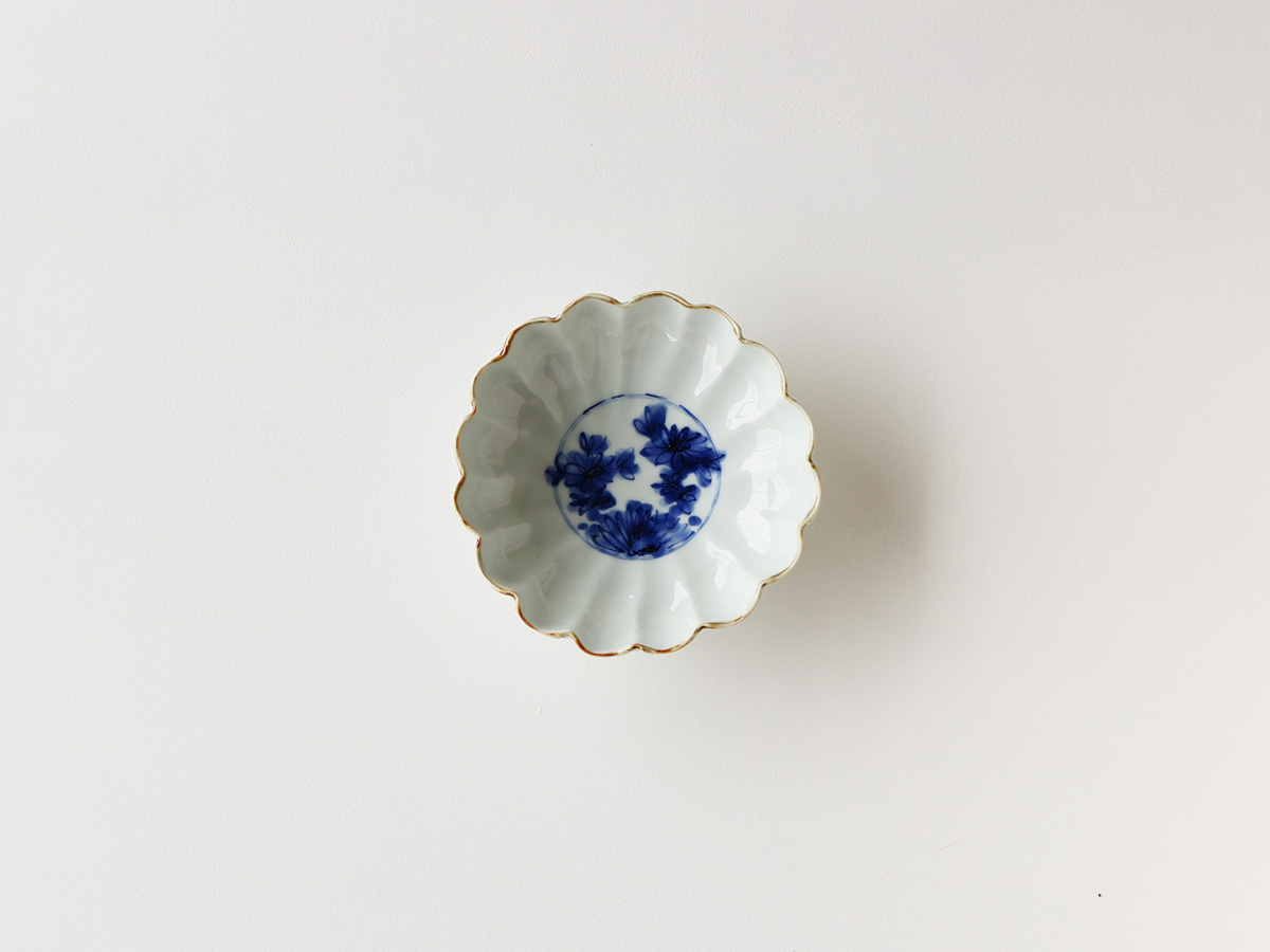 赤絵/染付 菊型 浅鉢 波佐見焼