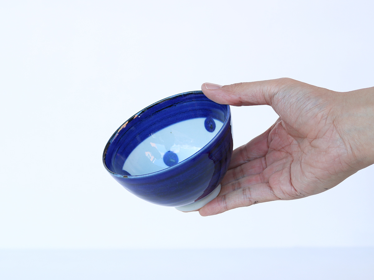 呉須巻・朱巻 ドット お茶碗 波佐見焼