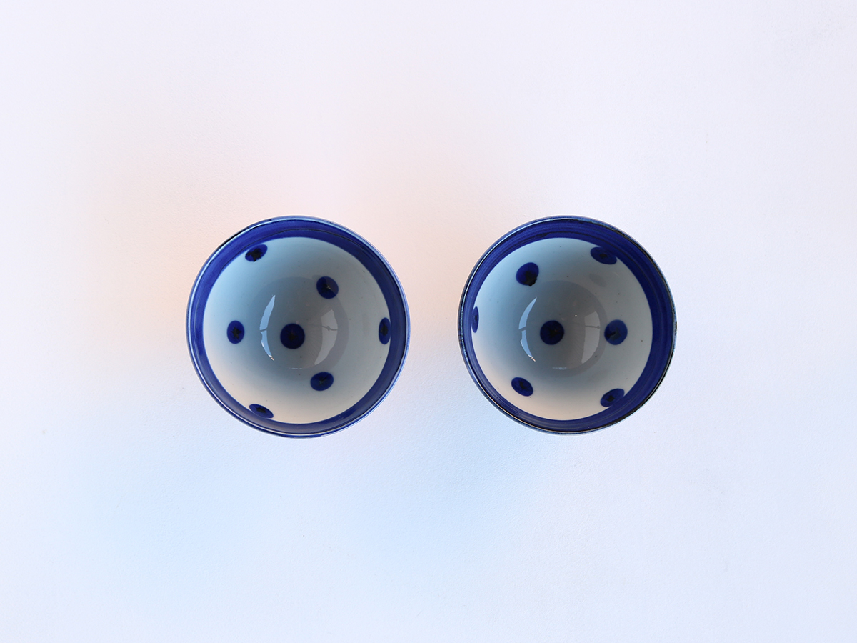 呉須巻・朱巻 ドット お茶碗 波佐見焼