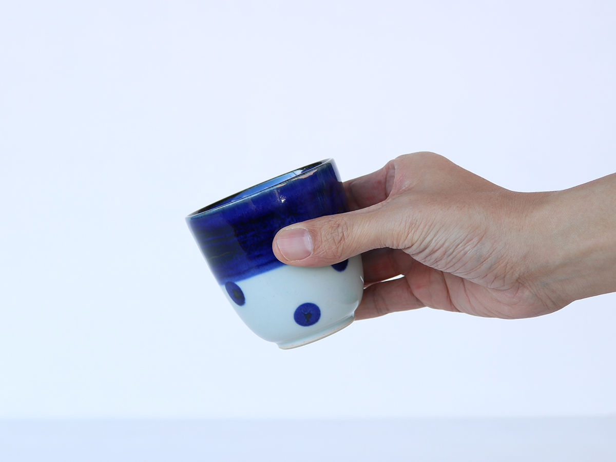 呉須巻・朱巻 ドット カップ 波佐見焼