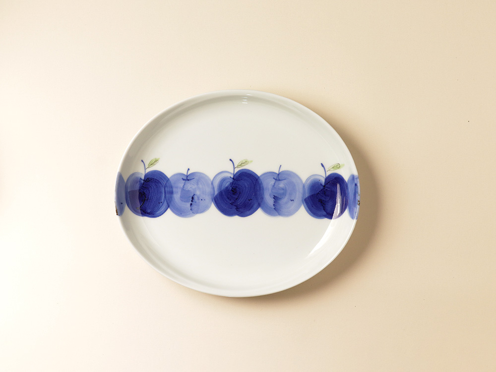 りんご園楕円プレート 小 波佐見焼