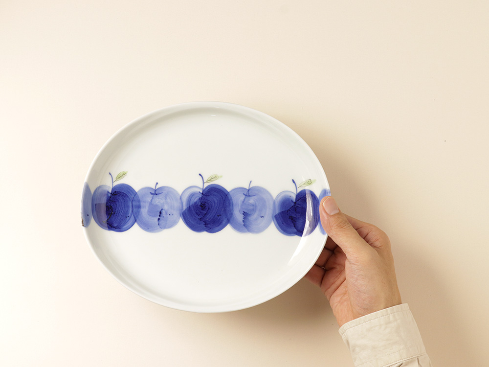 りんご園楕円プレート 小 波佐見焼