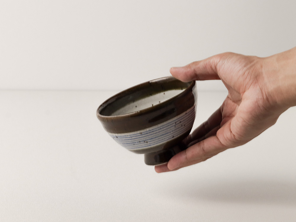 ライン コマ筋 茶碗 波佐見焼