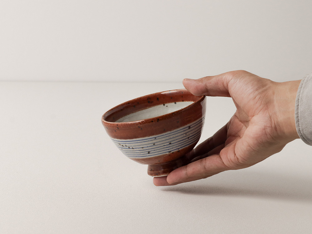 ライン コマ筋 茶碗 波佐見焼