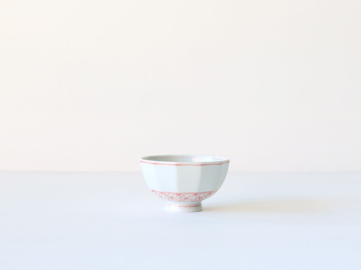 七宝紋 面取 茶碗 肥前吉田焼