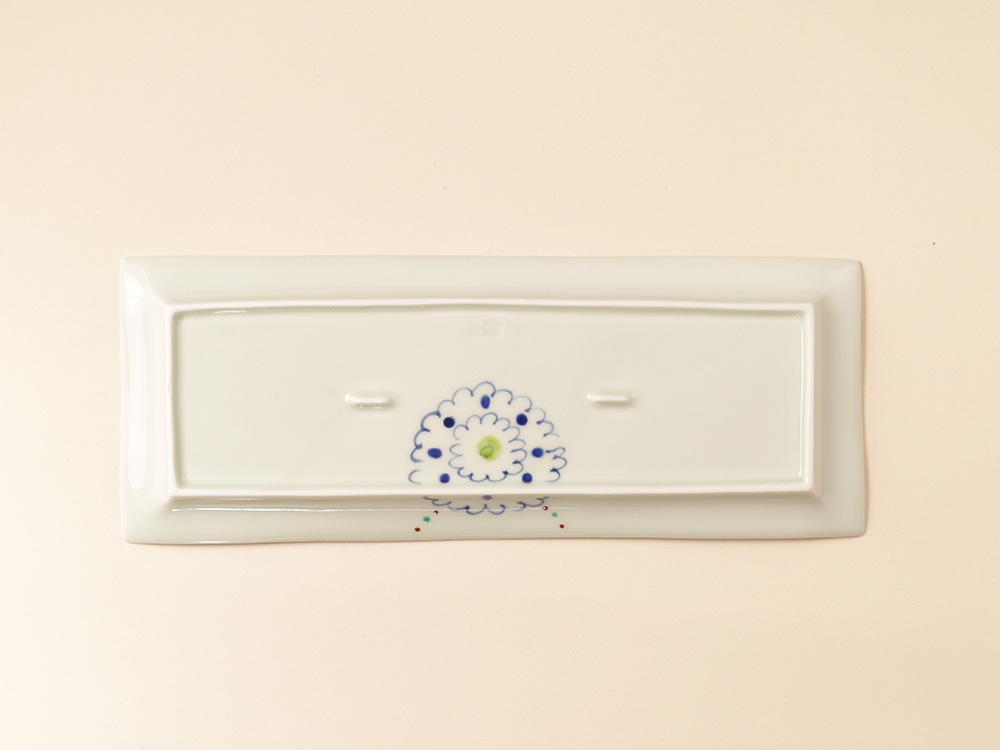 手描き花柄 長角皿 有田焼