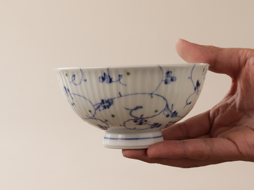 ブルーアラベスク 大・小 お茶碗 波佐見焼