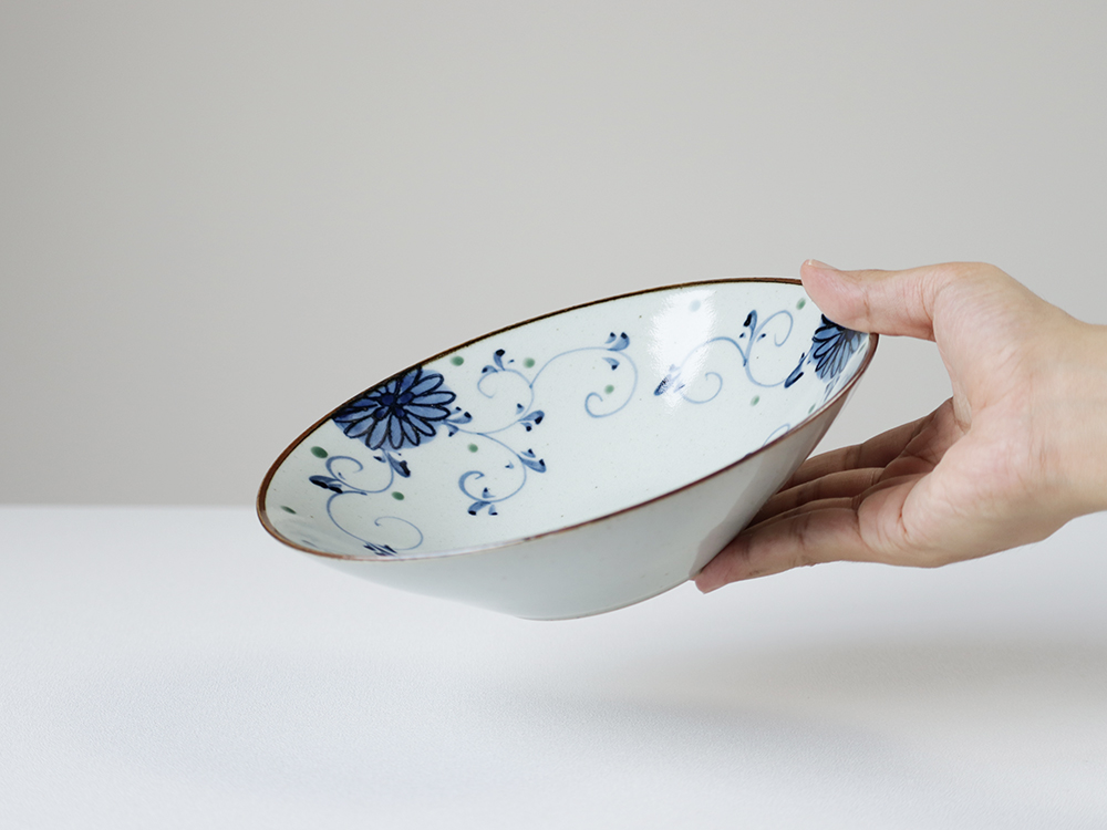 フチサビ 花唐草 マルチ皿 波佐見焼