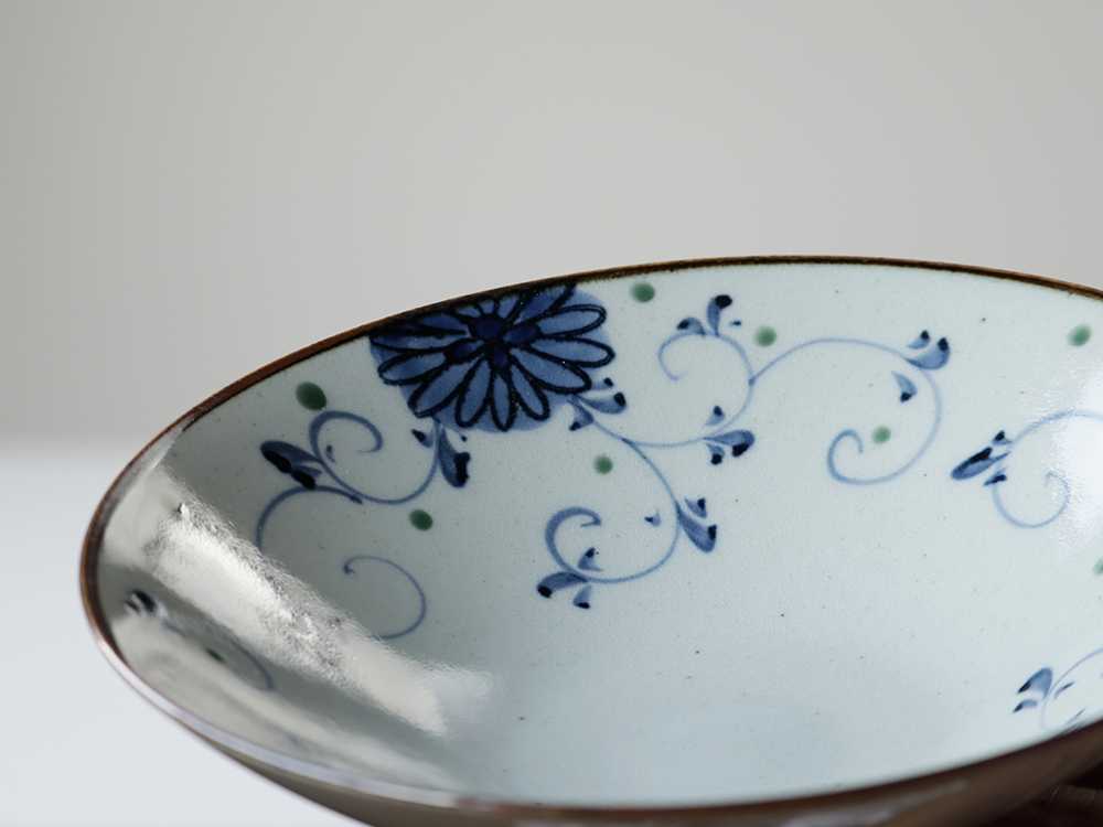 フチサビ 花唐草 マルチ皿 波佐見焼