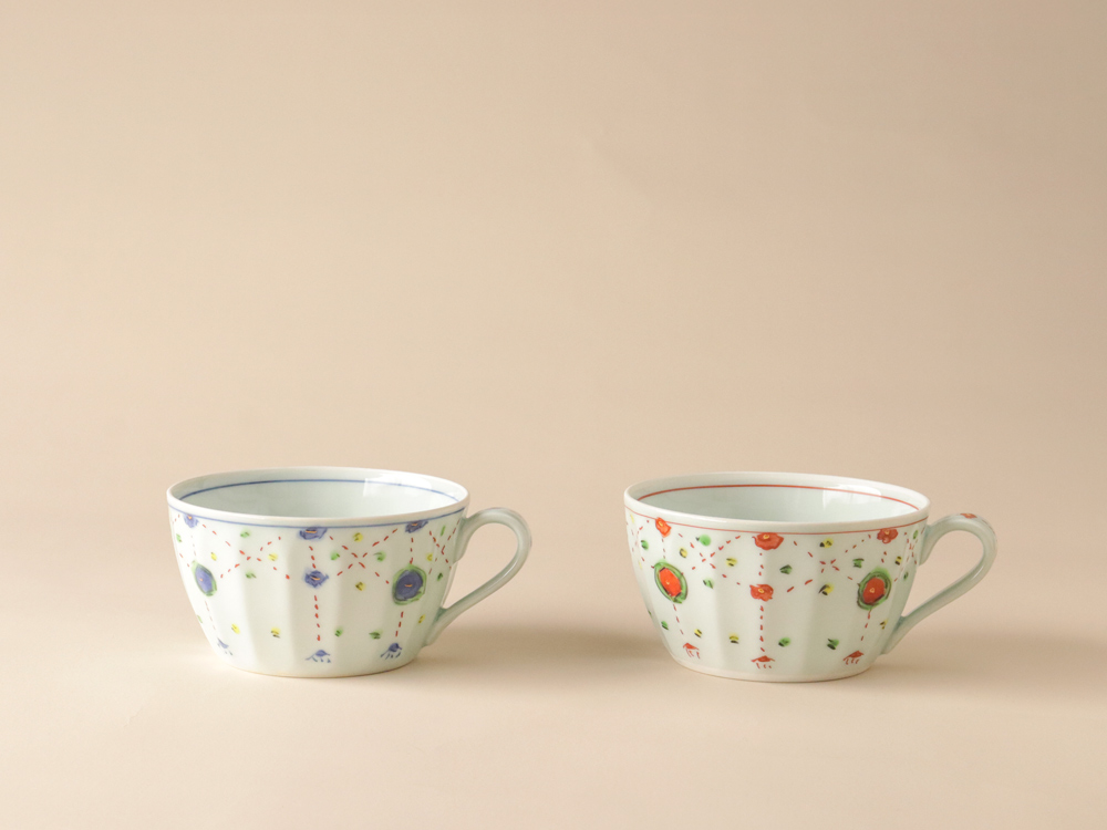 錦 瓔珞紋 スープマグ 波佐見焼