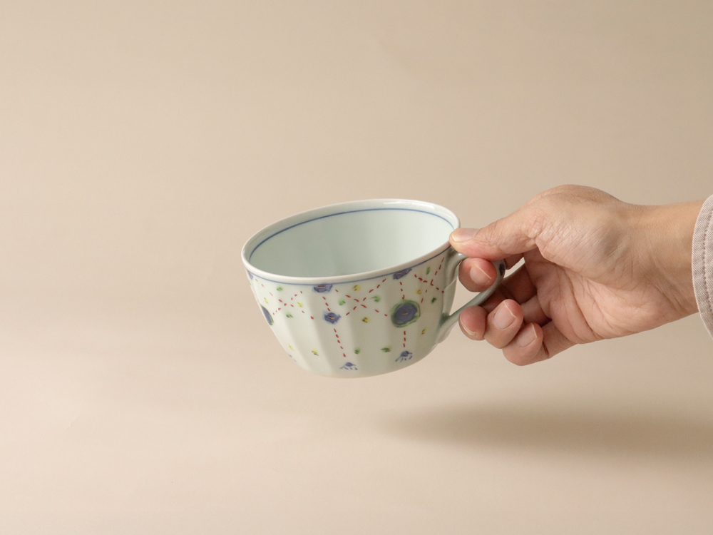 錦 瓔珞紋 スープマグ 波佐見焼