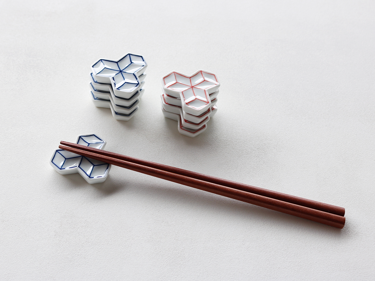 染付 三枡 箸置き 有田焼