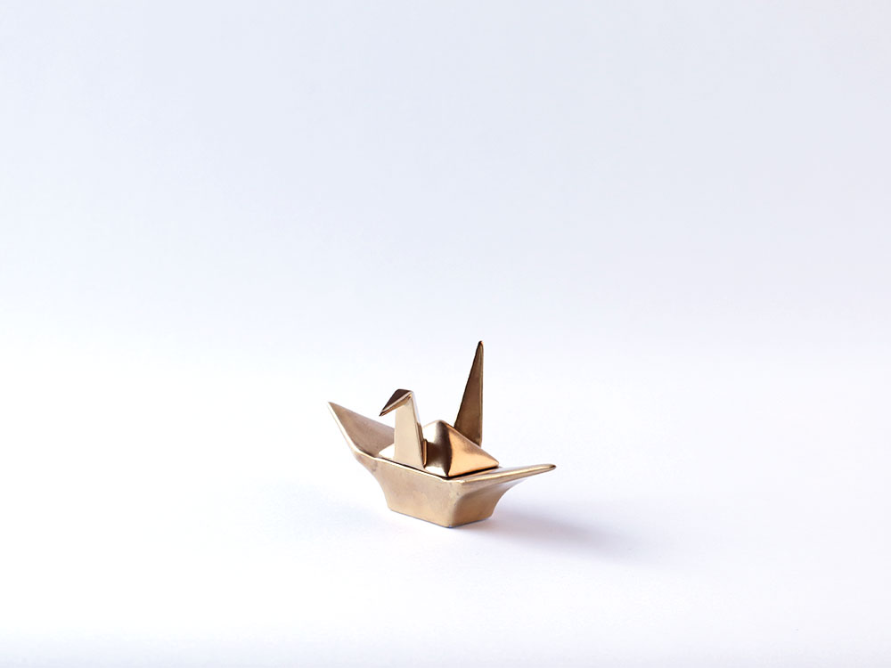 デッドストック 折鶴 金銀 蓋物 有田焼