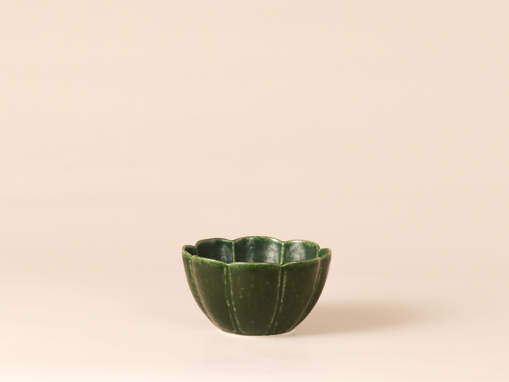 深緑釉 花弁小鉢 有田焼