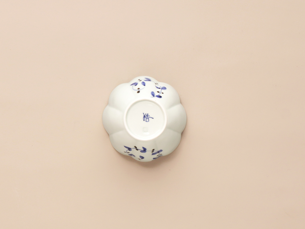 サビ唐草リーフ 花弁小鉢 有田焼