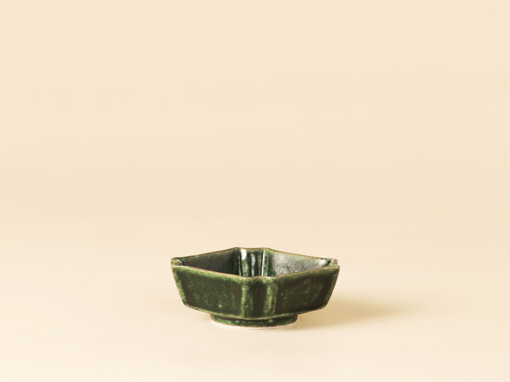 深緑釉 菱形小付 有田焼