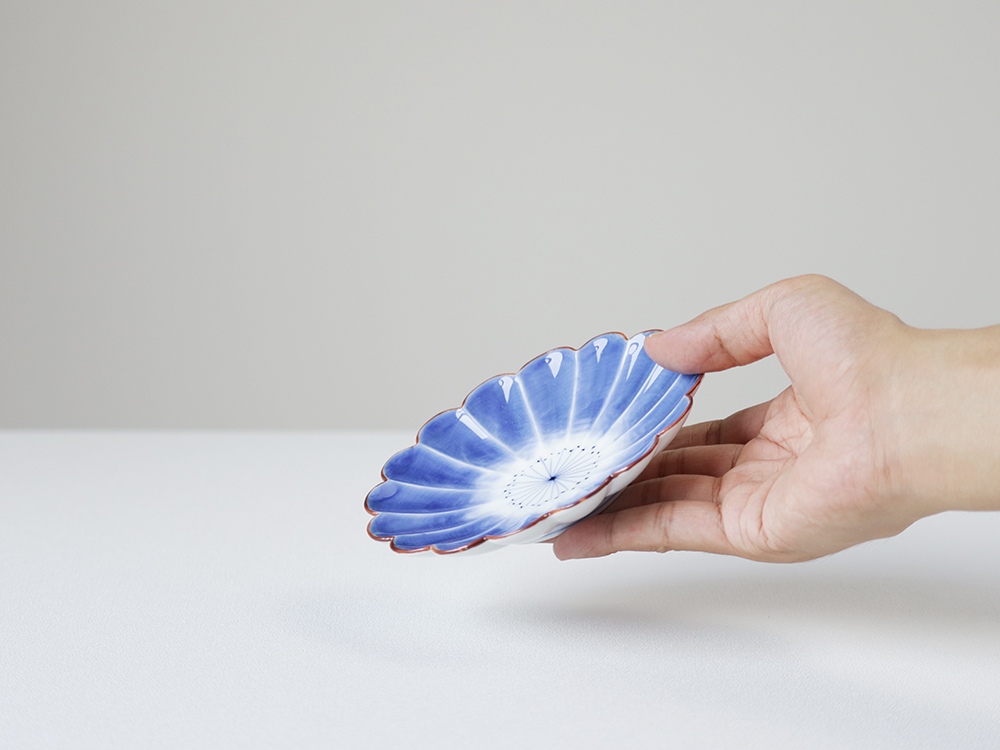 呉須 菊皿 小 波佐見焼