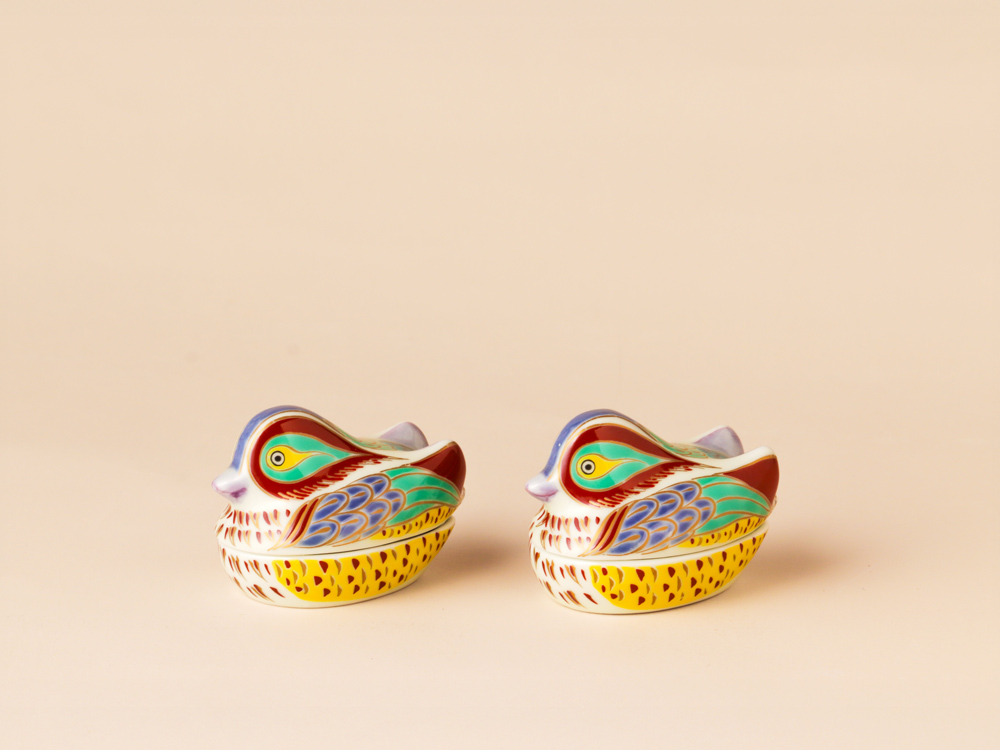 デッドストック おしどり 蓋物 有田焼