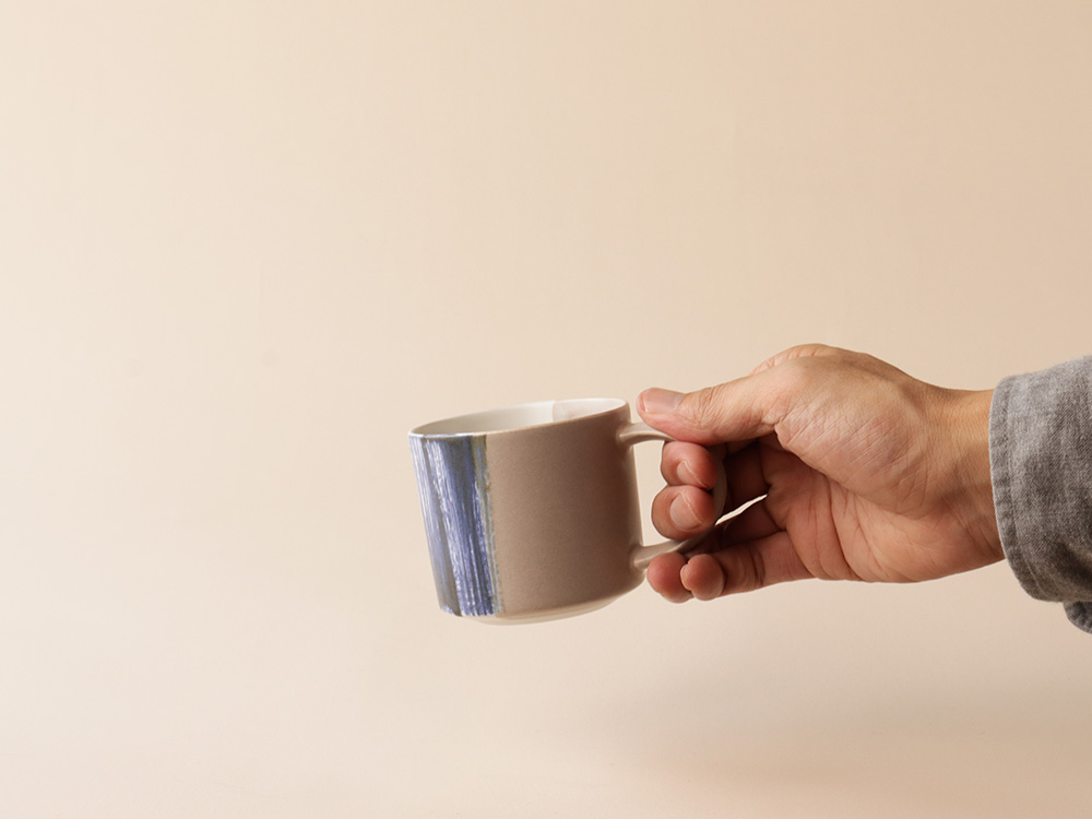  波刷毛目 マグカップ 小 波佐見焼