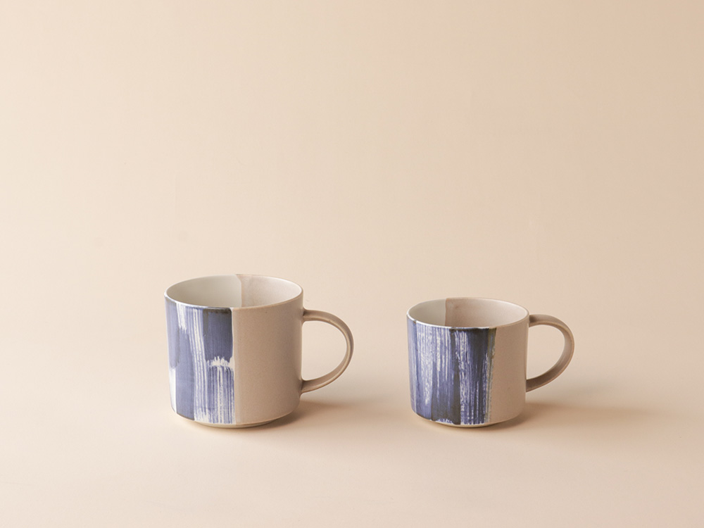  波刷毛目 マグカップ 小 波佐見焼