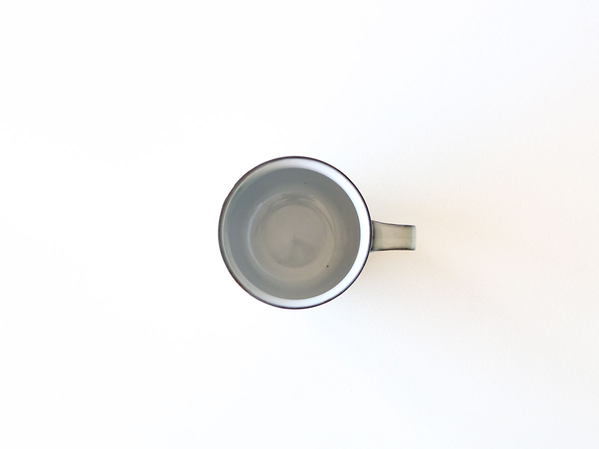 ワラ白／ブルー釉 丸マグカップ 波佐見焼