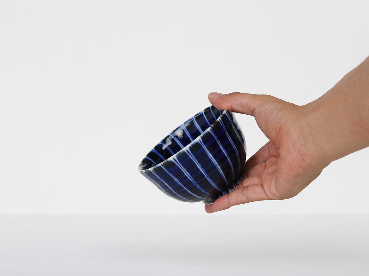 ろくろ お茶碗 呉須線紋 波佐見焼