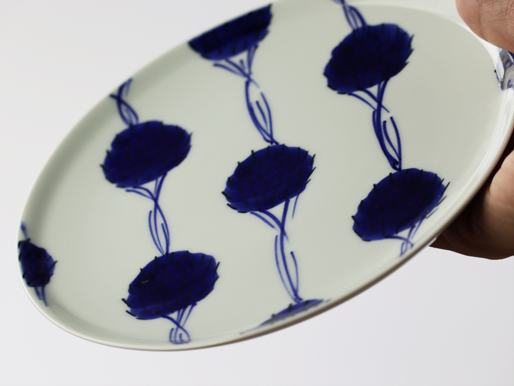 古染濃笹 プレート 波佐見焼