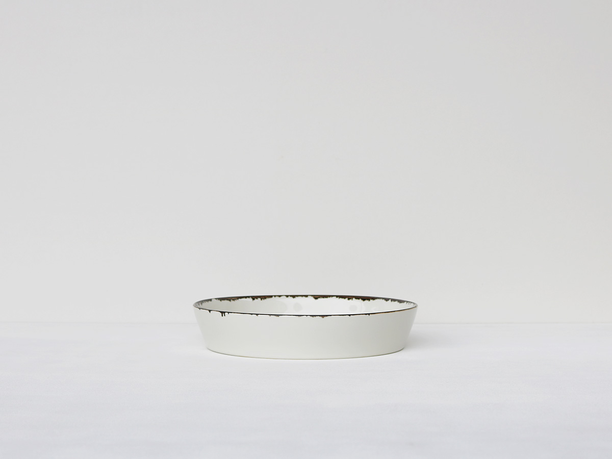 ホワイト釉サビ 21cmソリボウル 有田焼