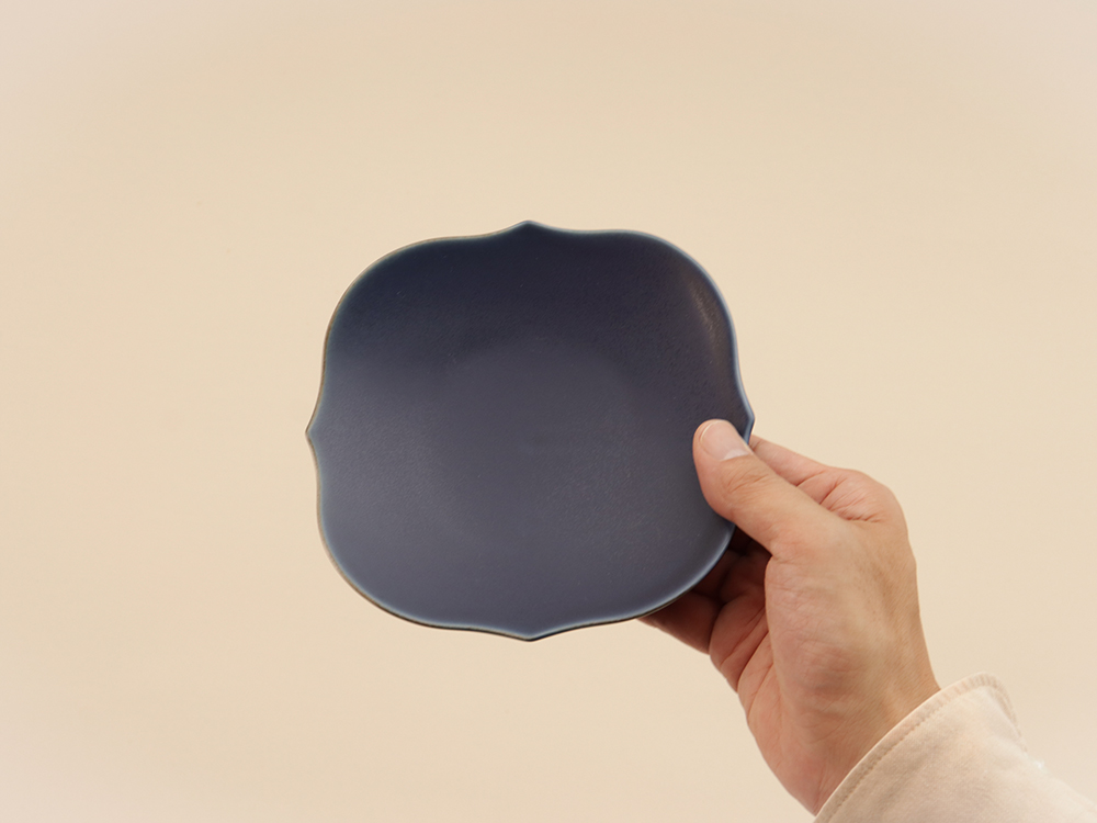 色釉薬 桔梗型15cm プレート 波佐見焼