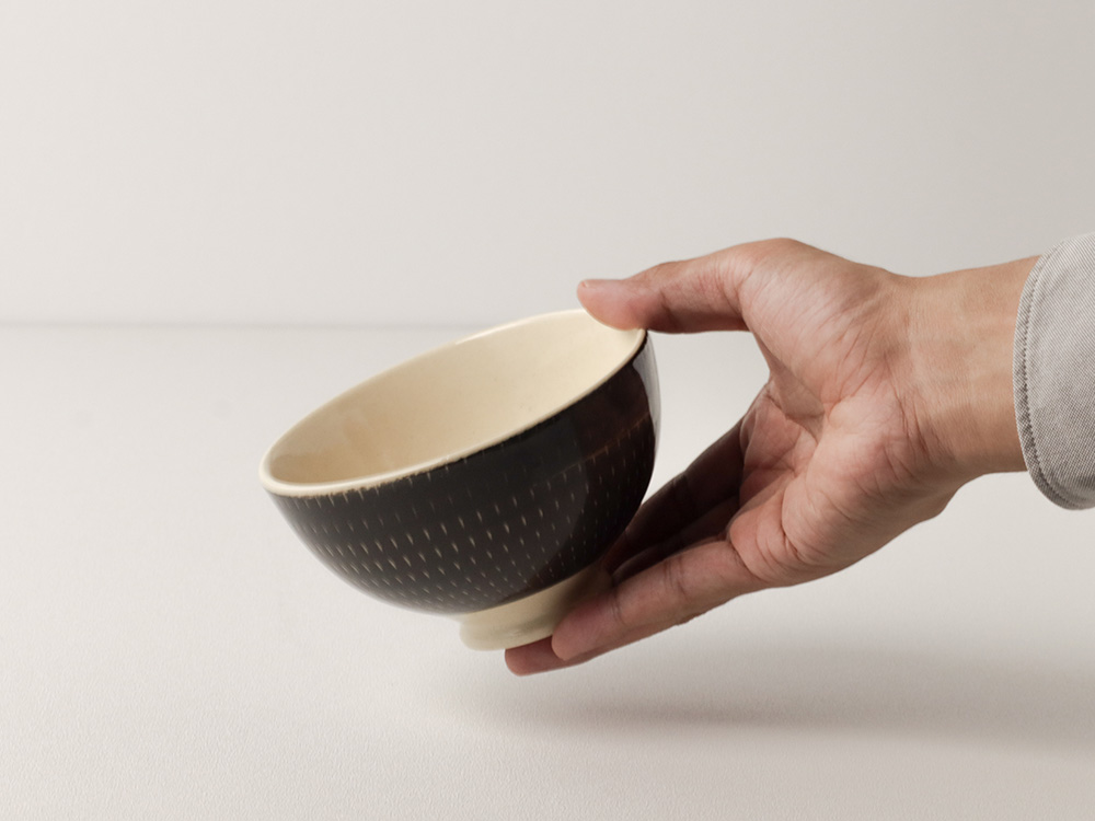 飛びかんな 白 /黒 茶碗 波佐見焼