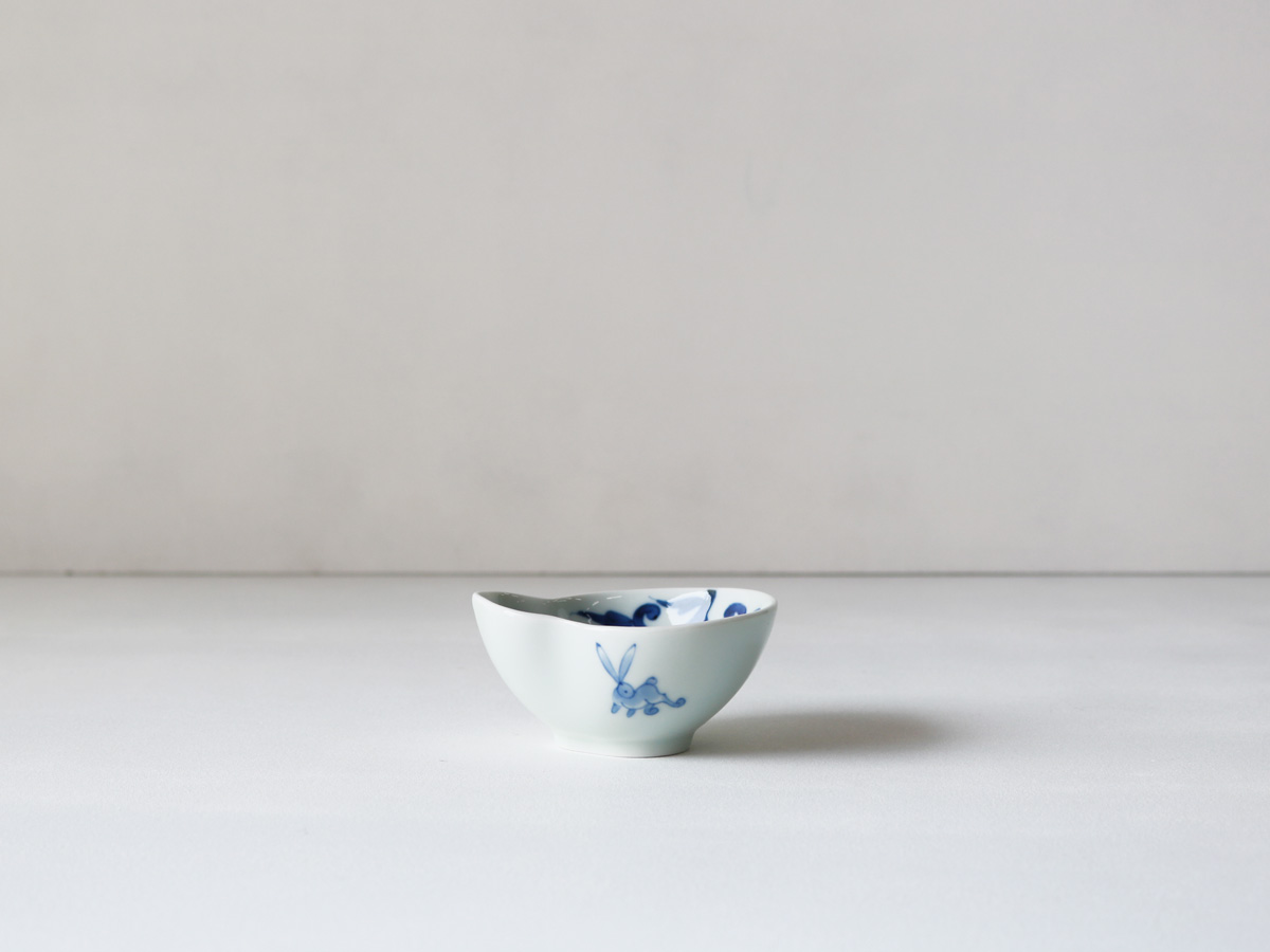 うさぎ唐草 ひさご型小付 有田焼