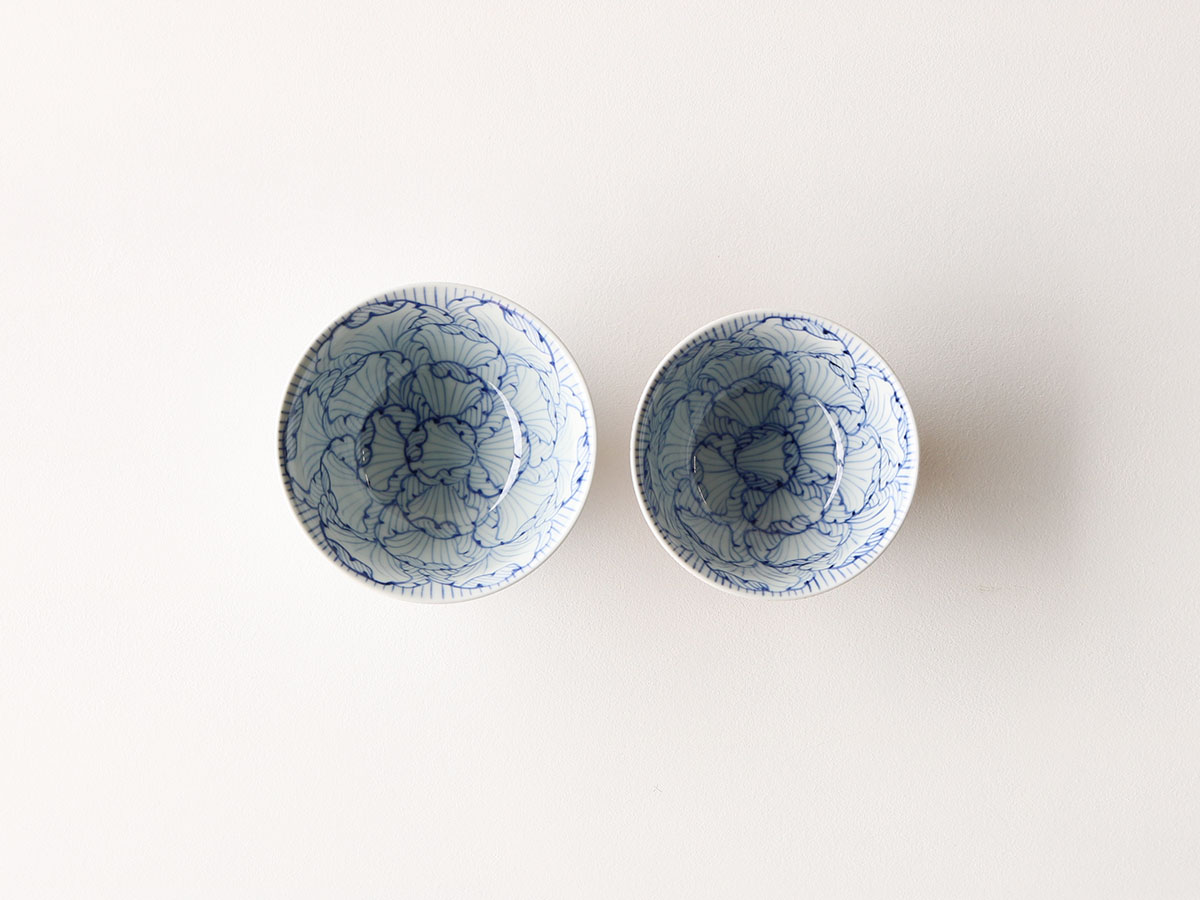 古伊万里 色絵蓋茶碗 二客 太宣年成 花鳥 錦手 染錦 赤絵 金彩 M859