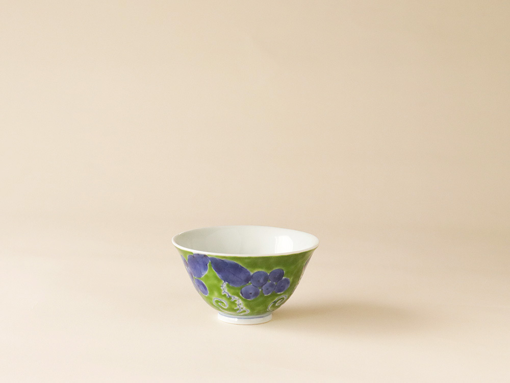 錦ふどり 染付ぶどう お茶碗 有田焼