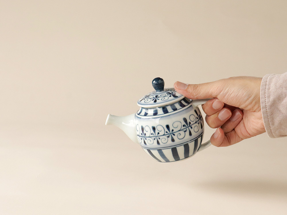 染付連花 ポット 波佐見焼