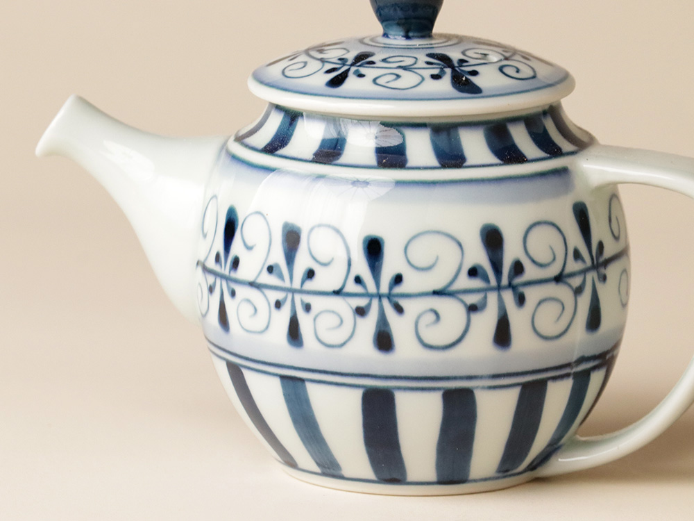 染付連花 ポット 波佐見焼