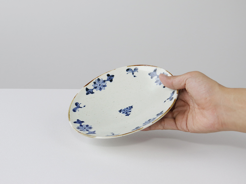 フチサビ 古染花 5寸皿 波佐見焼