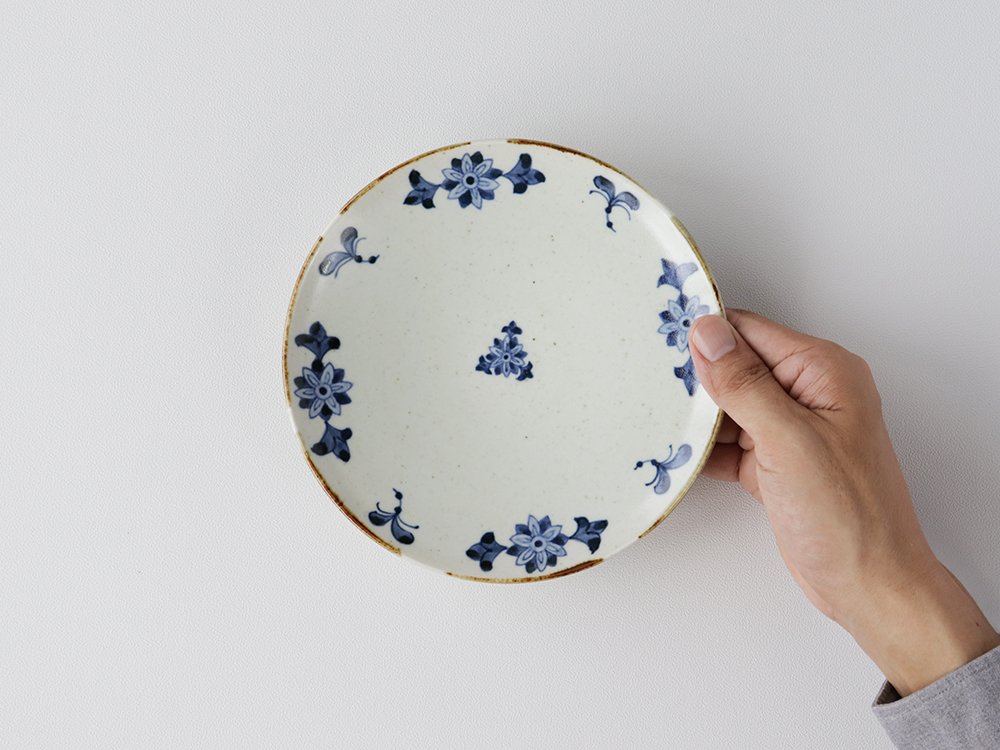 フチサビ 古染花 5寸皿 波佐見焼