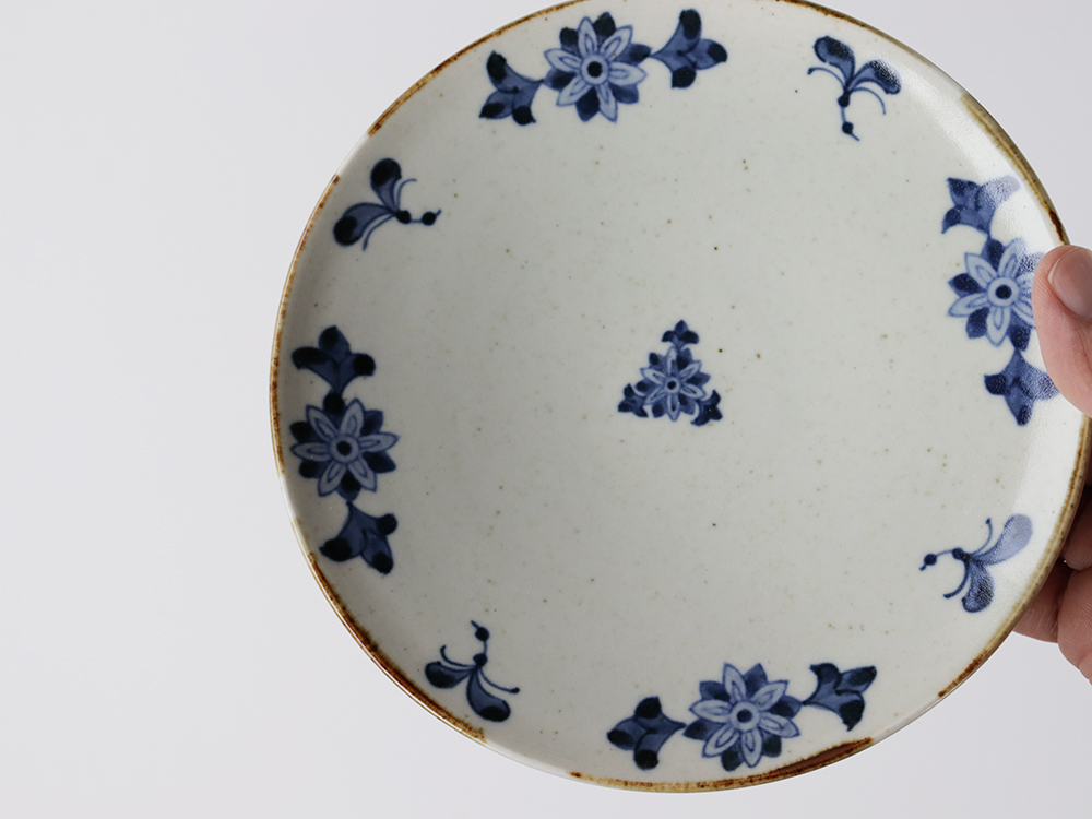 フチサビ 古染花 5寸皿 波佐見焼