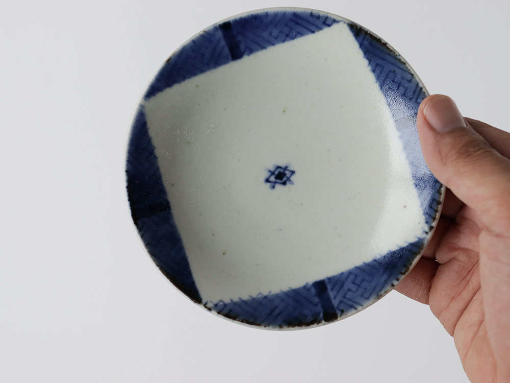 古染 角地紋4寸皿 波佐見焼