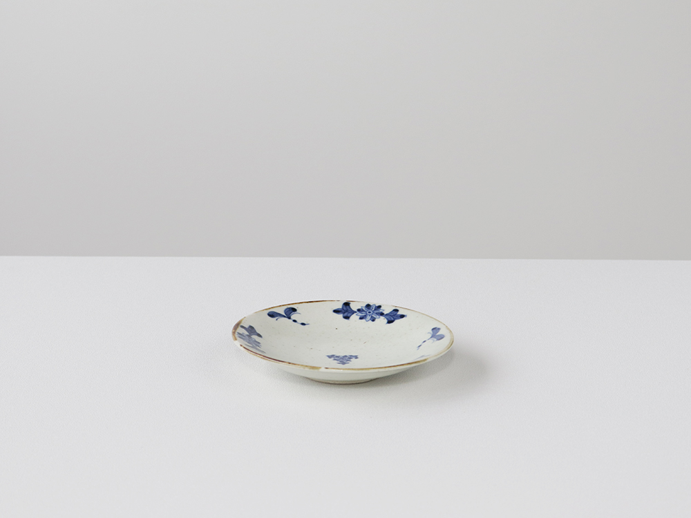 フチサビ 古染花4寸皿 波佐見焼