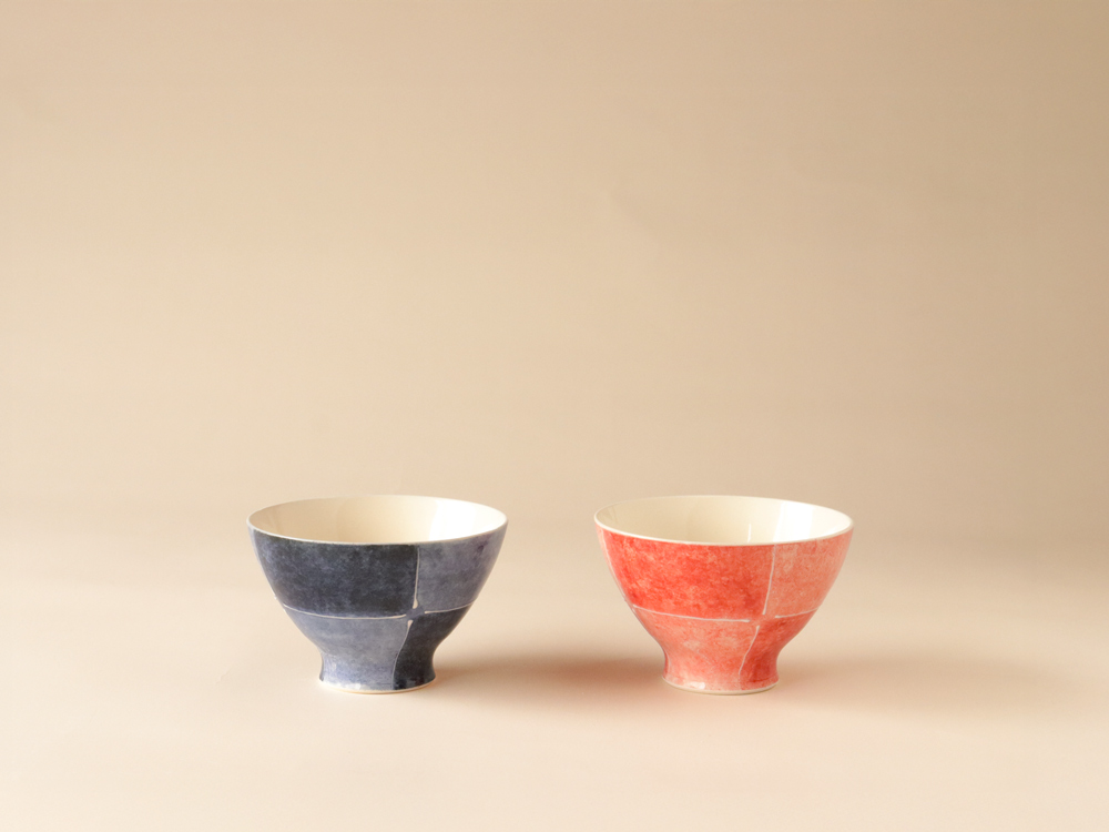 割市松 お茶碗 波佐見焼